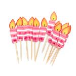 Portable Candle Shape Dessert Cake Paper Cupcake Topper