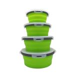 4pcs Round Silicone Folding Lunch Box 350 500 800 1200ML