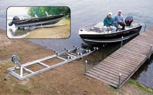 Quality Patriot Aluminum Boat Lift Hoist Shore Ramp Complete Kit, Premium Wobble Wheels wholesale