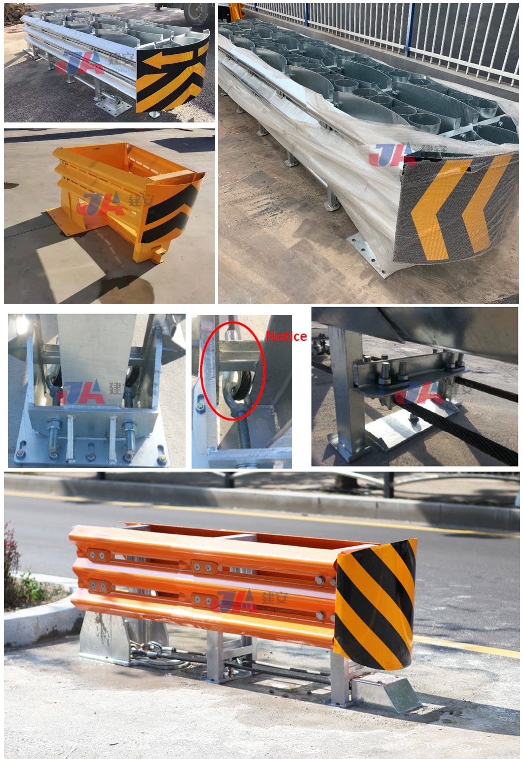 Galvanized Powder Coated Anti Corrosion Highway Crash Cushions Barrier Guardrail