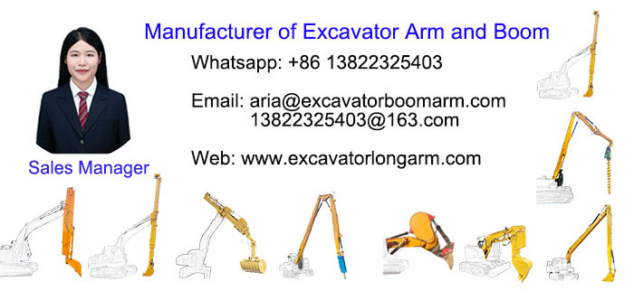 Excavator Telescopic Arm with Standard Bucket Clamshell Bucket