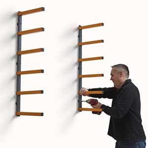 Quality 6-Level Wall Mount Lumber Storage Metal Rack Perfect for Everyday and Organizing Wood wholesale