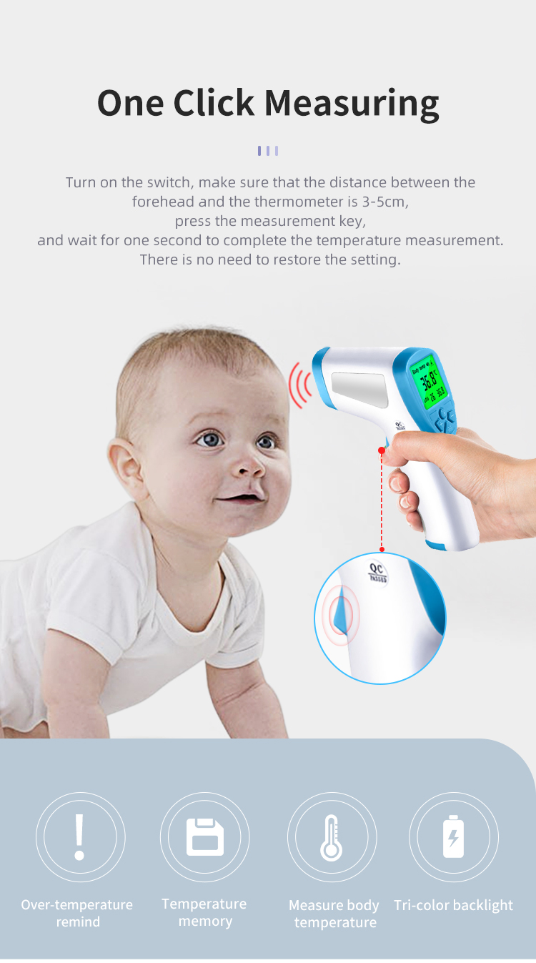 No Touch Digital Forehead Thermometer Adult Professional Medical Thermometer