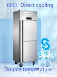 600L Commercial Stainless Steel Fridge Freezer 2Door Environmentally Friendly
