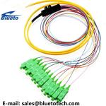 12Fiber Ribbon Fiber Pigtail SC/APC Fiber Optic Pigtail 12colors Ribbon Fan Out