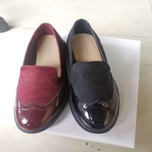 Quality STOCKPAPA Ladies Burgundy Black Leather Oxford Shoes Size 36-41 wholesale