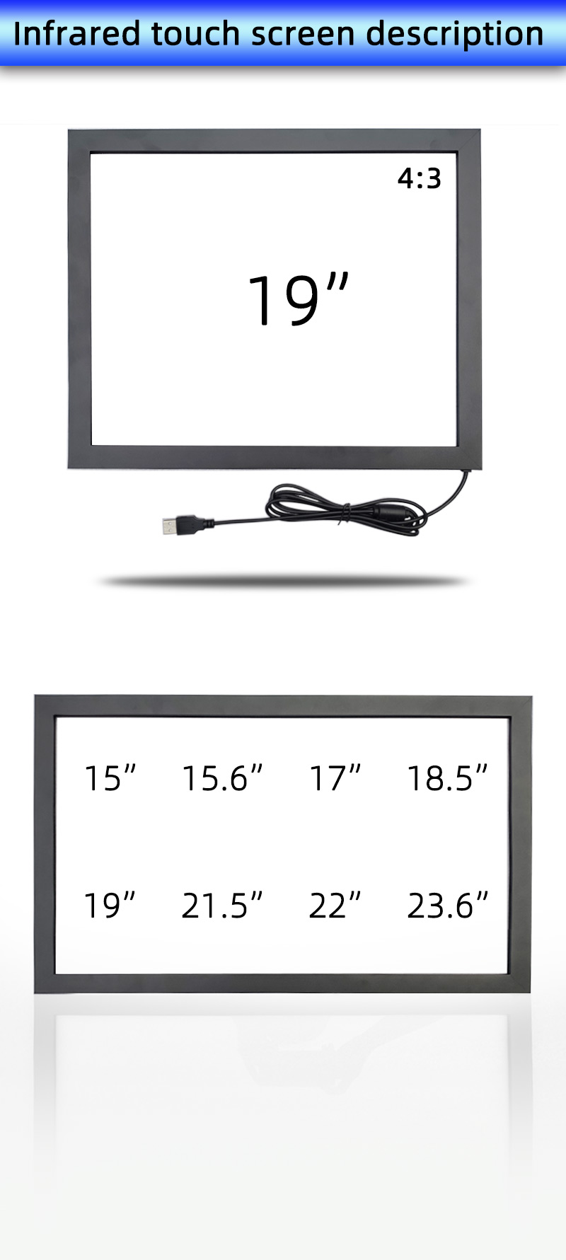 4:3 10 Points Interactive Touch Game Table Infrared Touch Screen Panel 19 Inch