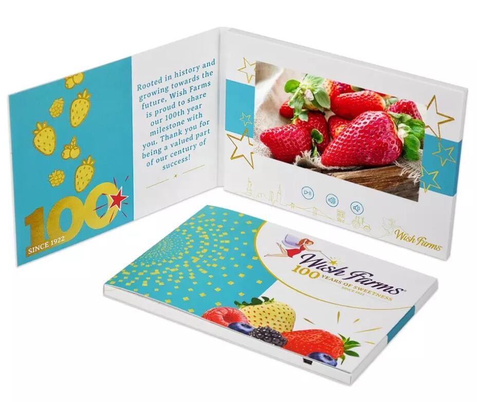 4.3 Inch Tft Lcd Screen Video Mailer Card / Video In Print Brochure For Office Or Hotel