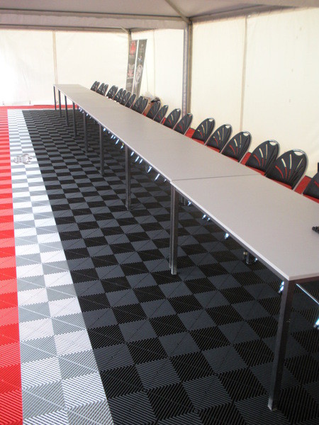 Rib Industrial Interlocking Floor Tiles 18mm Polypropylene Garage Flooring
