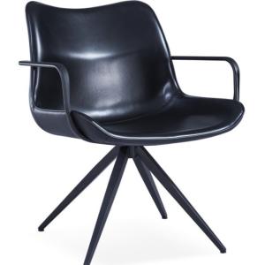 Quality Black Painted Frame High Backrest 42cm Swivel Dining Chair wholesale