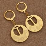 Fashion Studs Sterling Silver Initial Earrings Customize Jewelry 18K Gold Plated