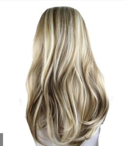Quality 22 Inch Gold Clip In Synthetic Curly Hair Extensions With Body Wave wholesale