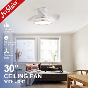 Quality Home Office 30&quot; White Ceiling Fan with Remote Control and LED Lighting Made of Metal wholesale