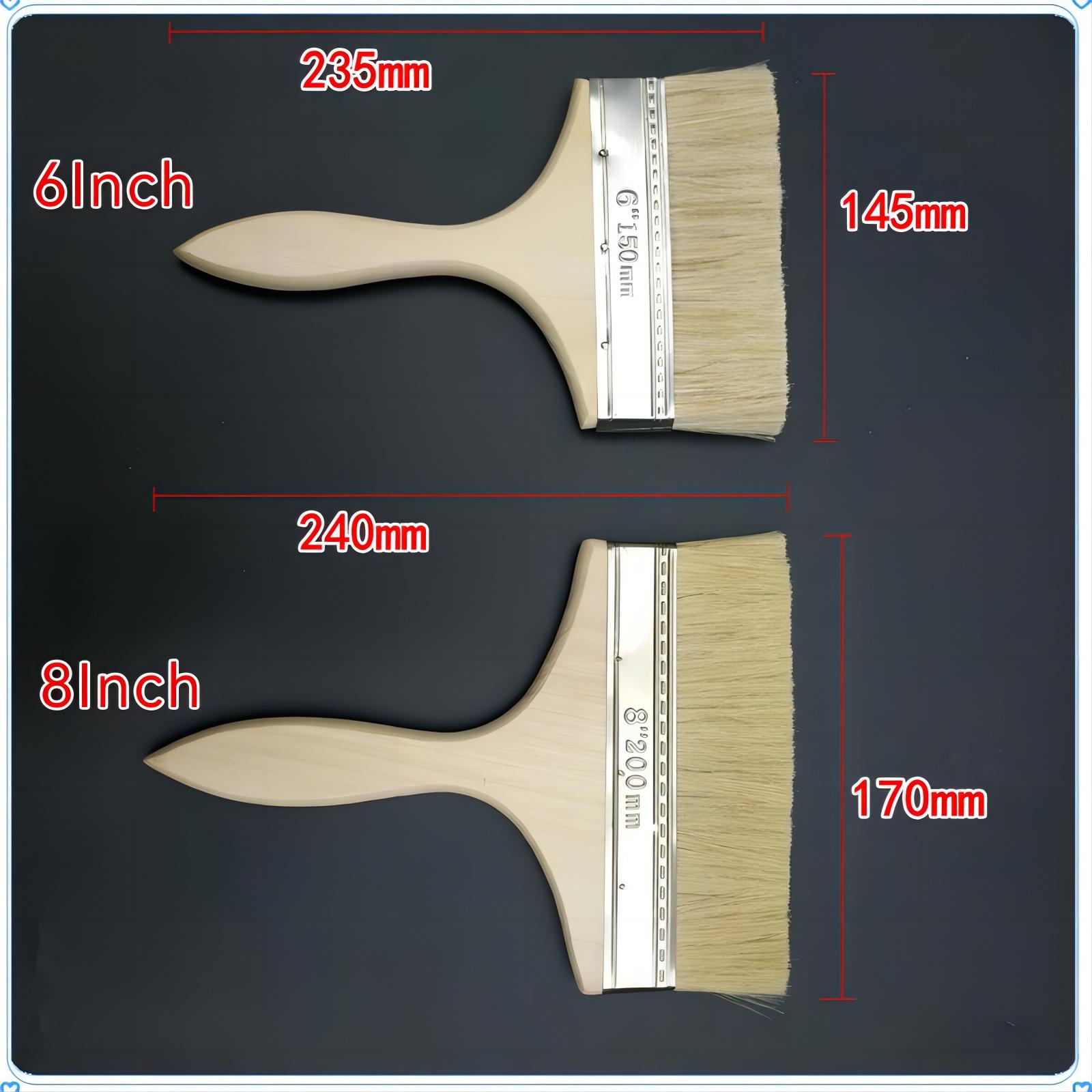 Wall Paint Application with 4 inch Pure Bristles Paint Brush and White Wood Handle
