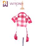 Poly Soft Fabric Red Plaid Dog Pajamas / BSCI Large Dog Pajamas