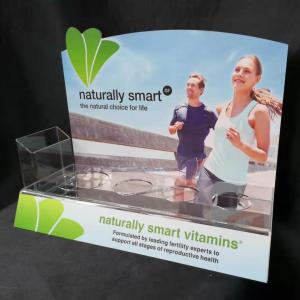 Quality 4 Bottles Vitamin Transparent Acrylic Countertop Display Racks wholesale