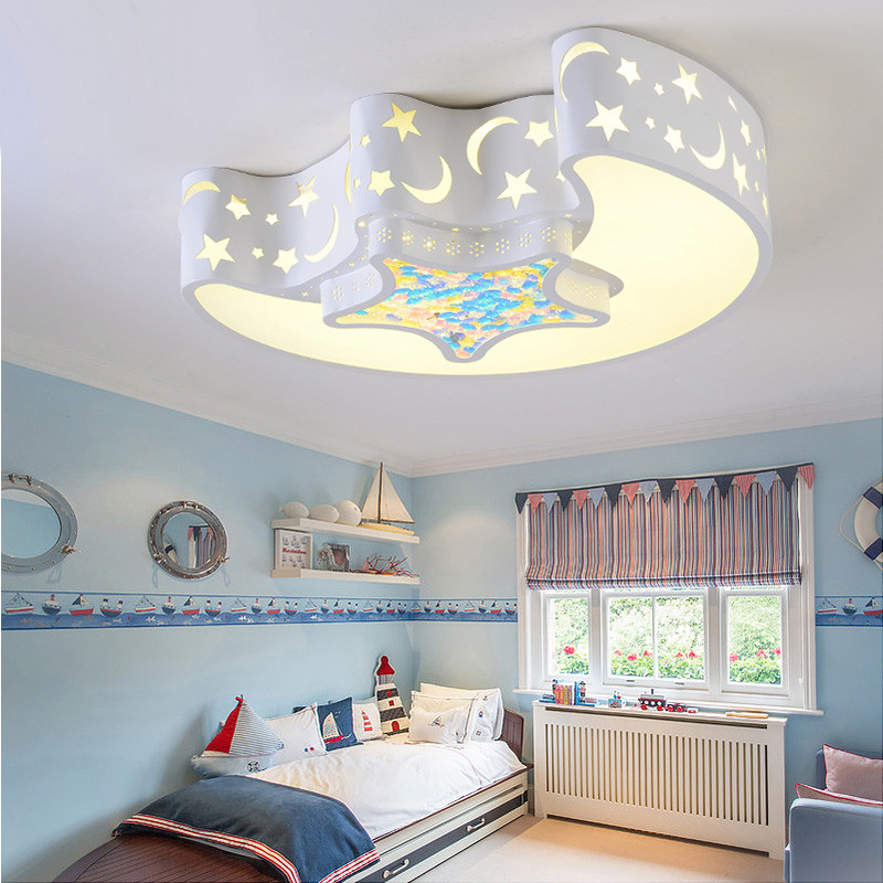 Led Chandelier For Kids Baby Boy Room Lighting Eye Protection moon ceiling light（WH-MA-177)