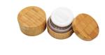 20g 50g Bamboo Cosmetic Glass Bottles Inner PP Sifter Jar ECO Packaging