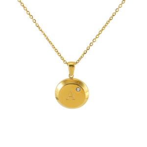 Quality Modern Luxury Design Jewellery 18*18MM 18K Gold Plated Stainless Letter Pendants With Zircon wholesale