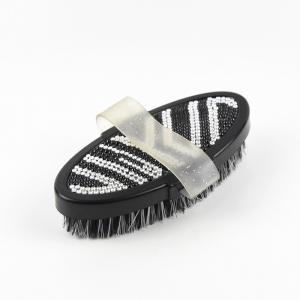 Quality Zebra Pattern Crystal Bling Horse Grooming Products , Horse Cleaning Brush wholesale