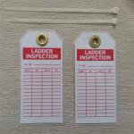 5 3/4inx3in Polyester Ladder Inspection Plastic Safety Tag SGS Approval
