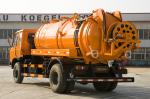 266 Hp Sewage Suction Trucks 6 Wheels Waste Disposal Truck Orange Tank Body 3