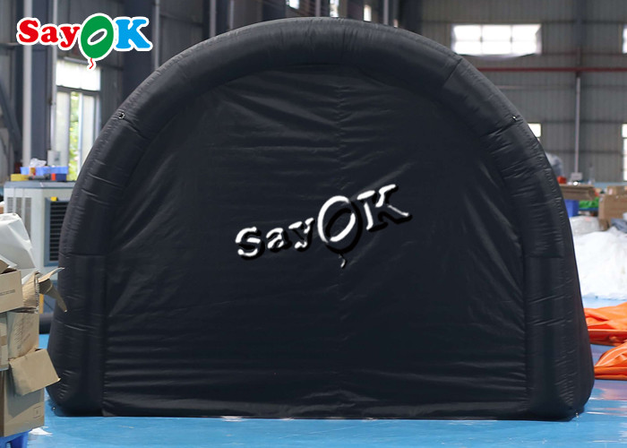 Air Inflatable Tent ROHS 7.3m 24ft Black Inflatable Channel Tent With Door