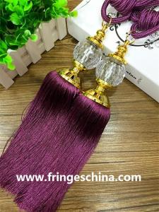 Quality Fashion custom long tassel fringe trimming for curtain attractive tieback hanging ball wholesale