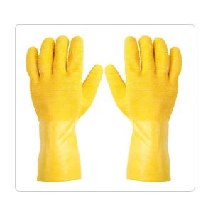 Quality Yellow Waterproof Outdoor Rubber Chemical Resistant Gloves wholesale