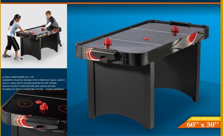 Powerful 5FT Air Hockey Table , Color Graphics Design Air Hockey Foosball Table