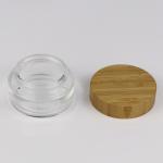 40ml 75ml 180ml Transparent Cosmetic Glass Jars With Bamboo Lid
