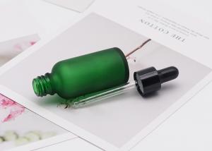 Quality Frosted Green Essential Oil Bottle 30ml 50ml Glass Dropper Bottle Package wholesale