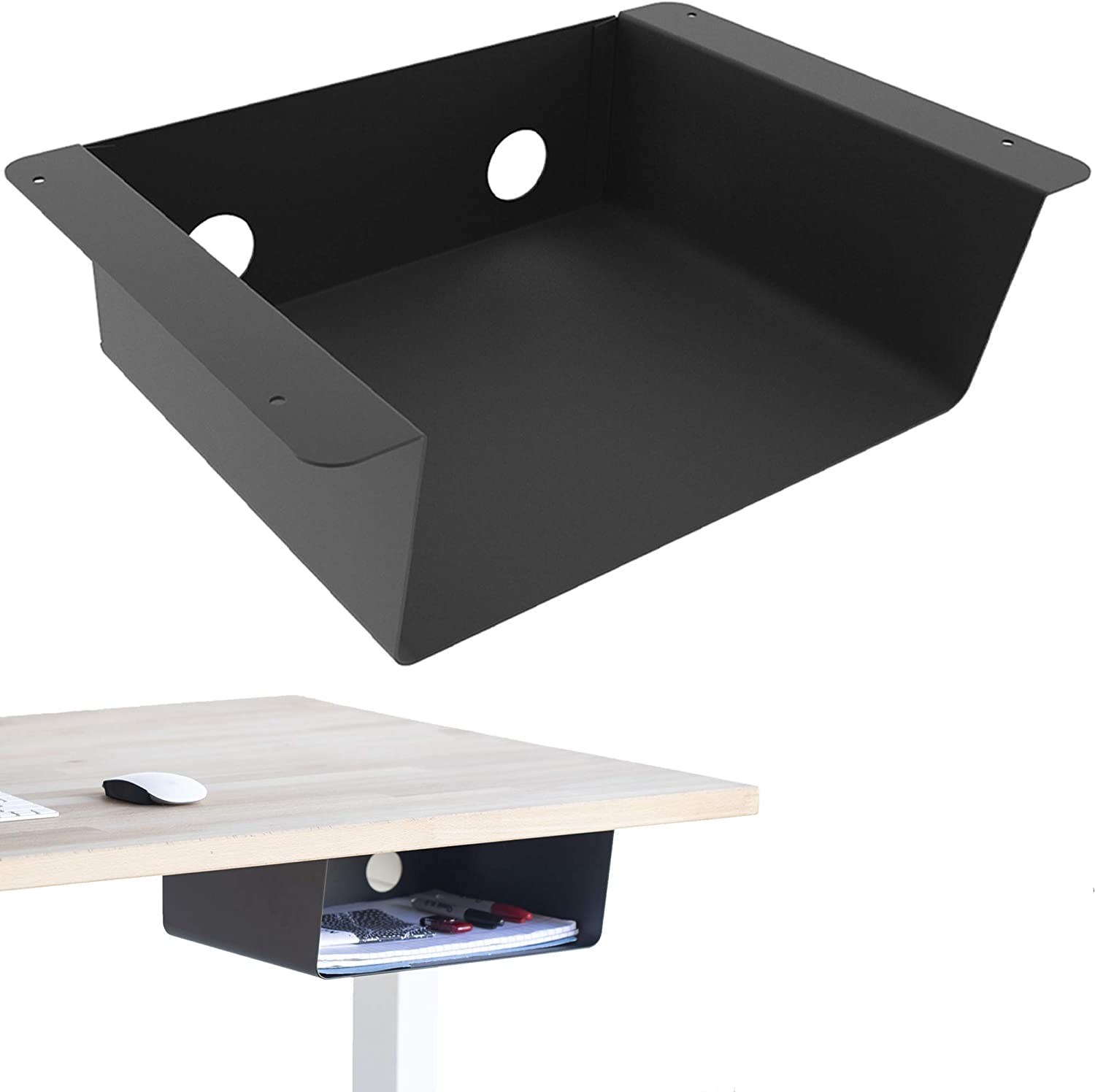 Carbon Steel Under Desk Storage Shelf Good Organizer for Adjustable Stand Up Desk