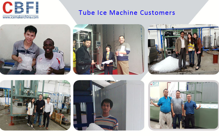 380V 50HZ 3P 304 Stainless Steel Cuboid Tube Ice Machine For Human Consumption