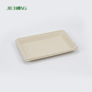 Quality PLA Biodegradable Bagasse Tableware Dish Fast Food Serving Tray wholesale