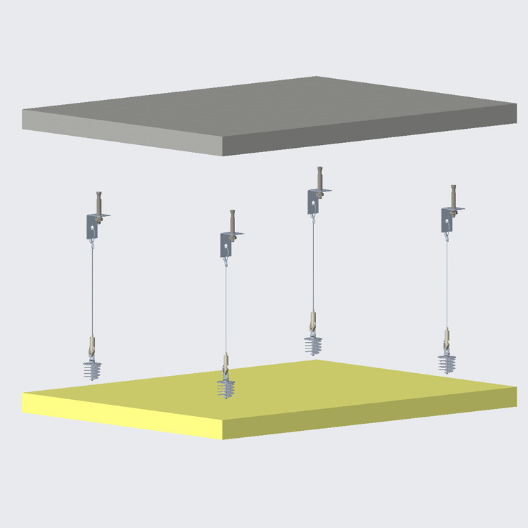 Cable Suspension Kit Ceiling Mounted Metal Cable Hook Gripper System For Sound Dampening Panels