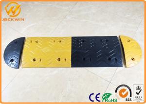 Quality Parking Lots Yellow / Black Rubber Speed Bump Car Safety Road Concrete Speed Bumps wholesale