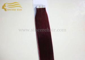 Quality 24&quot; Long Tape In Hair Extensions - 60 CM Popular #99J Tape In Remy Human Hair Extensions 2.5 Gram / Piece For Sale wholesale