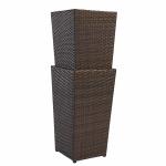 Brown Rattan Wicker Hand Weave Finishing Outsite Flower Pots