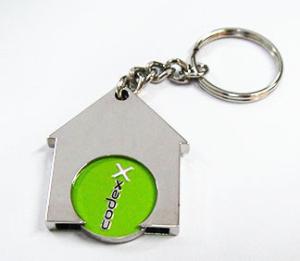 Quality caddy coin key chain, trolley coin keychains, coin holers wholesale