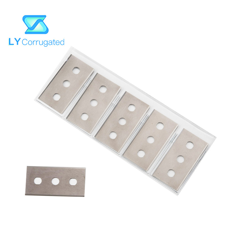 Tungsten Carbide Knives Double Edge 3 Hole Razor Slitter Blade For Film Kraft Paper Tape Packaging Machine