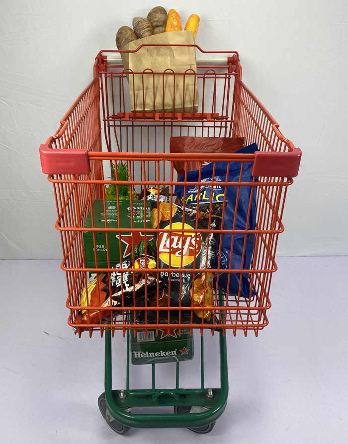 210 Liter Large Warehouse Supermarket Shopping Trolley For Multi Person German Type