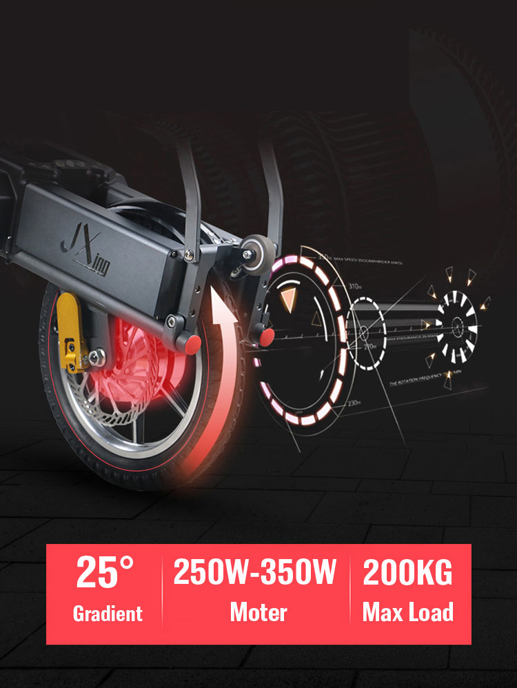 3 Wheel Electric Scooter Bicycle , Adult Foldable Electric Tricycle 3 Speed 350W