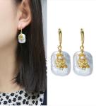 Women Natural Baroque Pearl Necklace Earring Classic Weddings Jewelry Chains