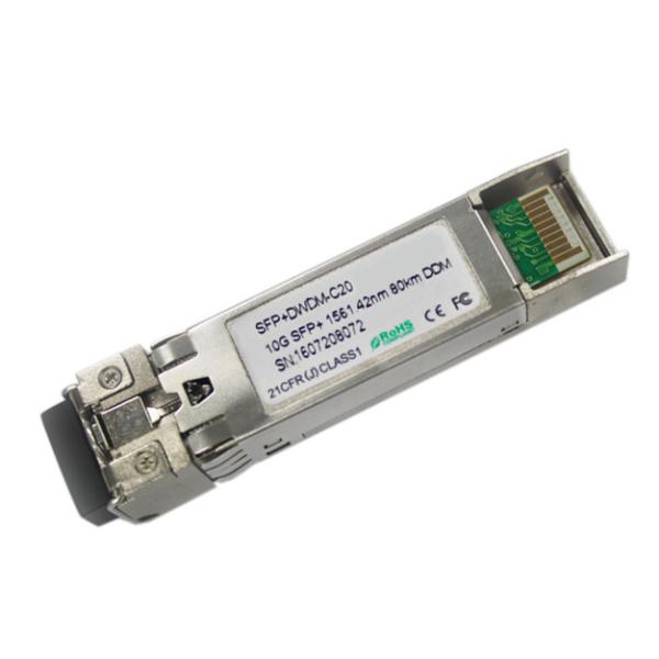 Cheap 10G DWDM SFP+ ZR 80KM 24dB EML C-Band 50GHz 100GHz 200GHz ITU Grid for sale