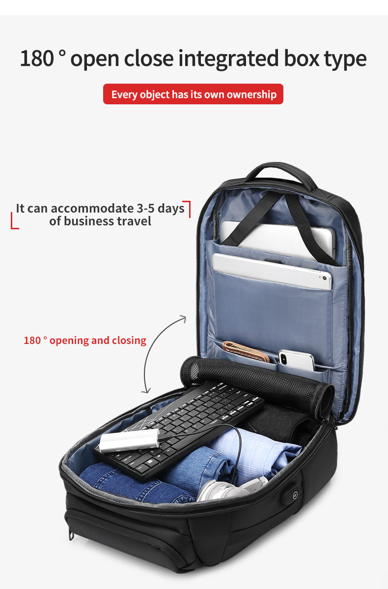 High quality products men's waterproof 17 inch Laptop Backpack Travel Business Backpack