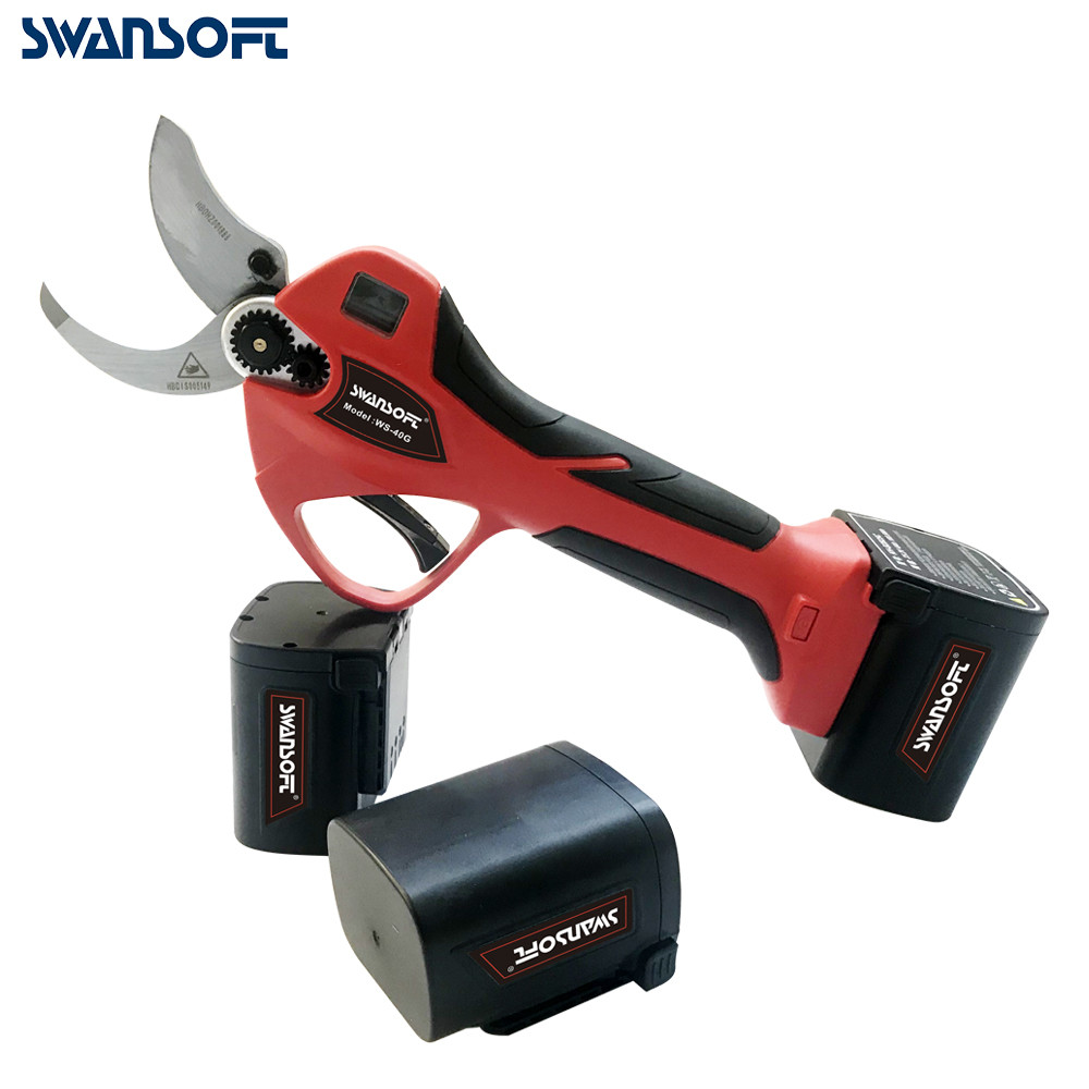 Swansoft 4.0CM Electric Garden Pruner China Pruning Shears With LED for Orchards and Vineyards