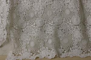 Quality Flower Pattern Guipure Lace White , White Chantilly Lace Fabric wholesale
