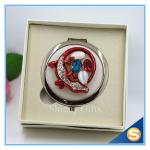 Shinny Gifts Crystal Animal Design Folding Double Side Make up Mirror Metal
