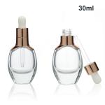 Luxury Empty 30ml Clear Dropper Bottles Logo Print Cosmetic Packaging